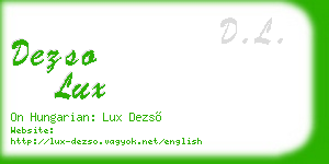 dezso lux business card